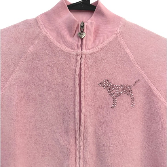 Y2K Victoria's Secret PINK Rhinestone Jacket Cropped - Picture 5 of 6